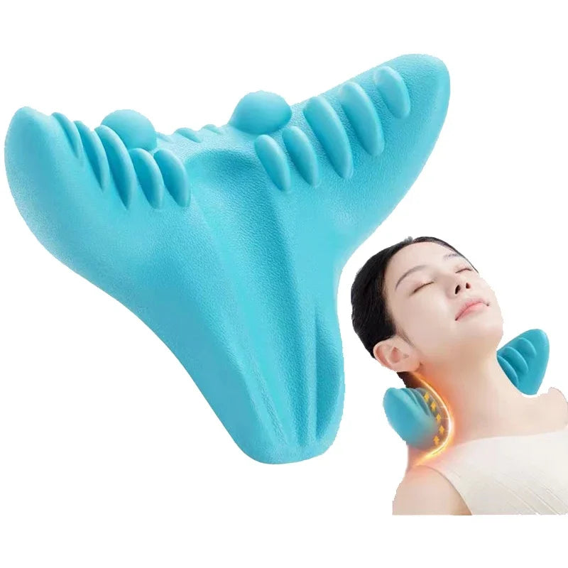 Neck Shoulder Stretcher Massager Relaxer Cervical Chiropractic Traction Device Pillow for Pain Relief Cervical Spine Alignment